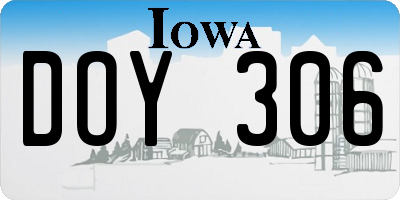 IA license plate DOY306