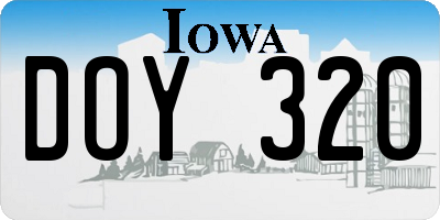 IA license plate DOY320