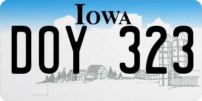 IA license plate DOY323