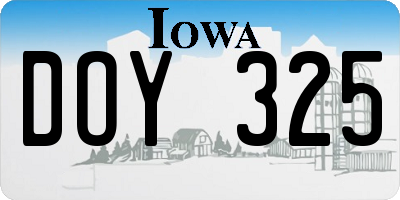 IA license plate DOY325