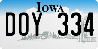 IA license plate DOY334