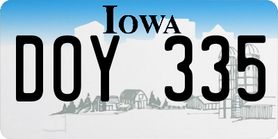 IA license plate DOY335