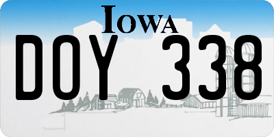 IA license plate DOY338
