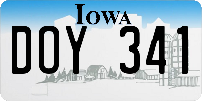 IA license plate DOY341