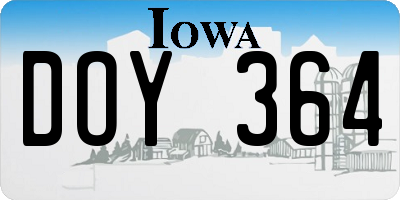 IA license plate DOY364