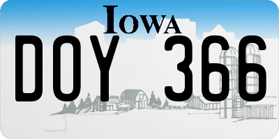 IA license plate DOY366