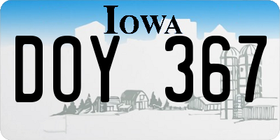 IA license plate DOY367
