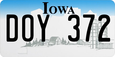 IA license plate DOY372