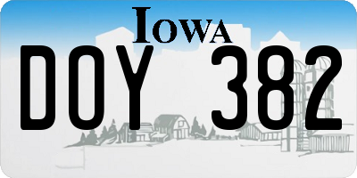 IA license plate DOY382