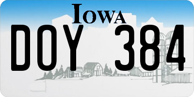 IA license plate DOY384