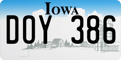IA license plate DOY386