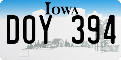 IA license plate DOY394