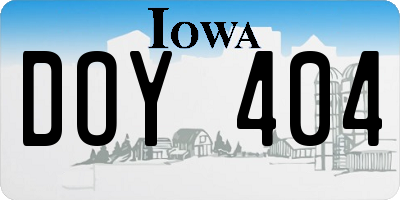 IA license plate DOY404