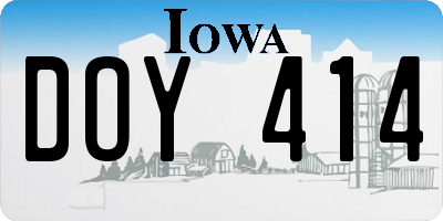 IA license plate DOY414