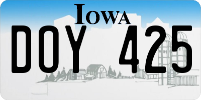 IA license plate DOY425