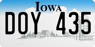 IA license plate DOY435