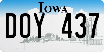 IA license plate DOY437