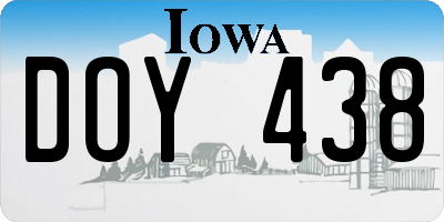 IA license plate DOY438