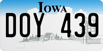 IA license plate DOY439