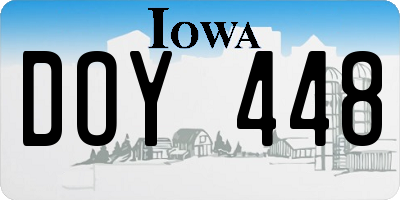 IA license plate DOY448