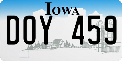 IA license plate DOY459