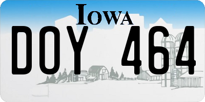 IA license plate DOY464