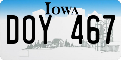 IA license plate DOY467