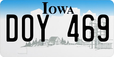 IA license plate DOY469