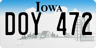 IA license plate DOY472