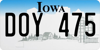 IA license plate DOY475