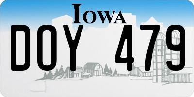 IA license plate DOY479