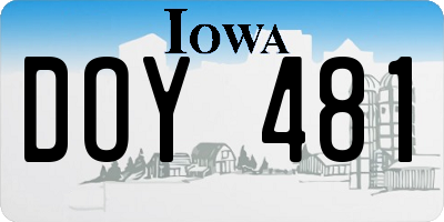 IA license plate DOY481
