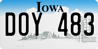 IA license plate DOY483