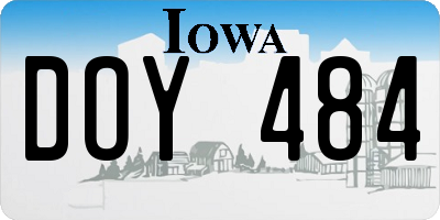 IA license plate DOY484