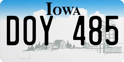 IA license plate DOY485