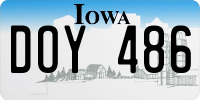 IA license plate DOY486