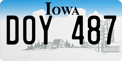 IA license plate DOY487