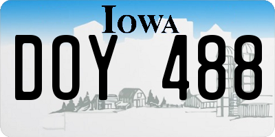 IA license plate DOY488
