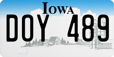 IA license plate DOY489