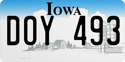 IA license plate DOY493