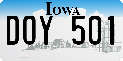 IA license plate DOY501