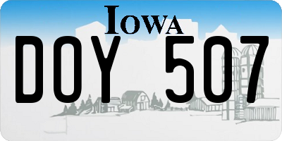 IA license plate DOY507