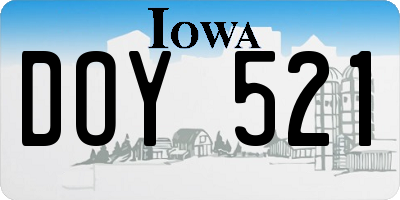 IA license plate DOY521