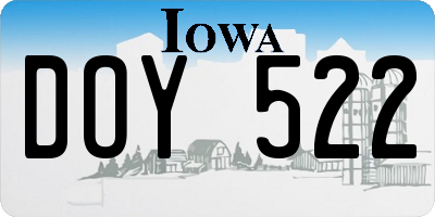IA license plate DOY522