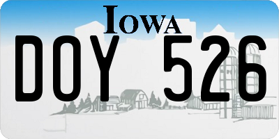 IA license plate DOY526