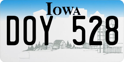 IA license plate DOY528