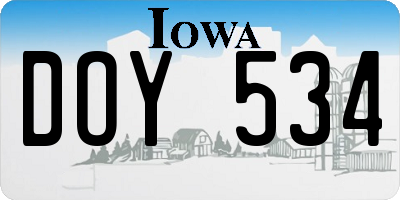IA license plate DOY534