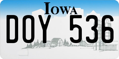 IA license plate DOY536