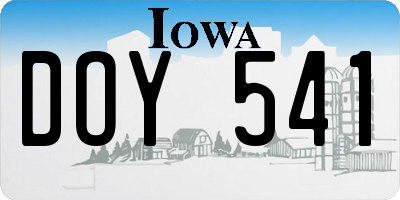 IA license plate DOY541