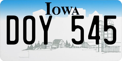 IA license plate DOY545